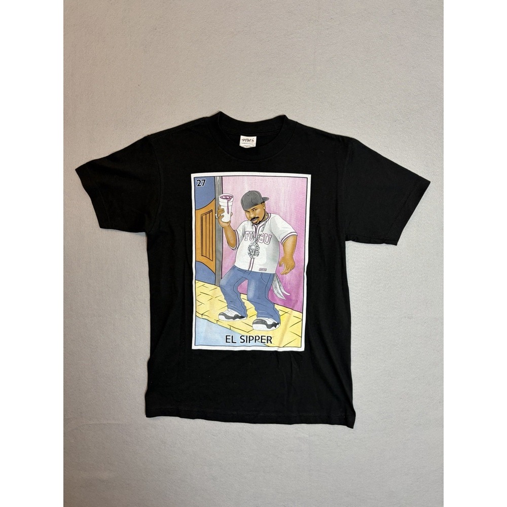 DJ Screw El Sipper shirt black short sleeve Small Streetwear